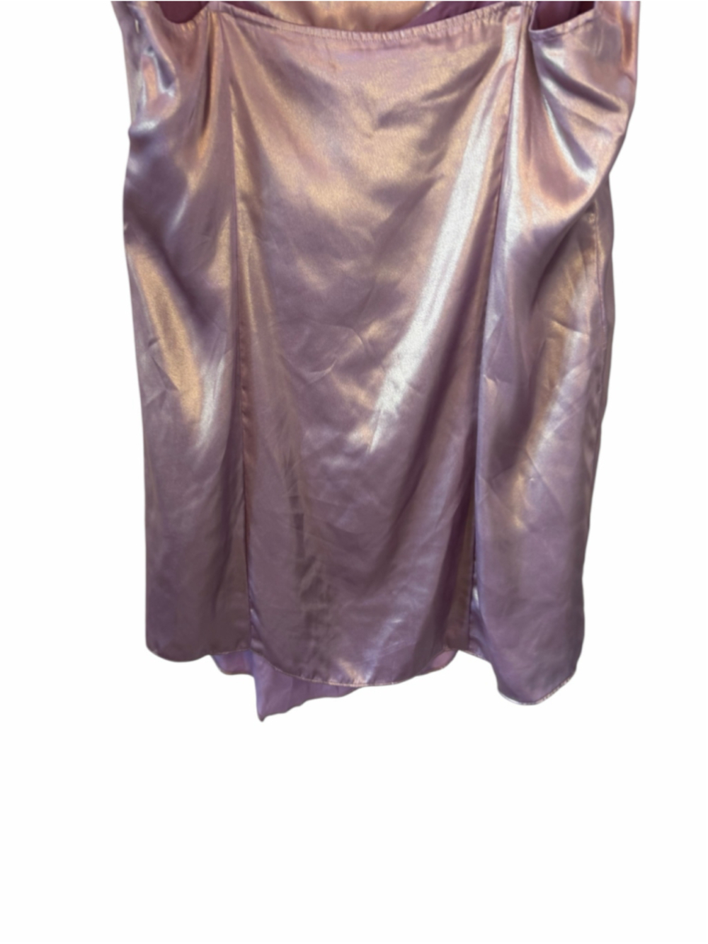 Urban Outfitters Mauve Satin Cowl Neck Mini Slip Dress Y2K Party Size XL - Picture 9 of 11